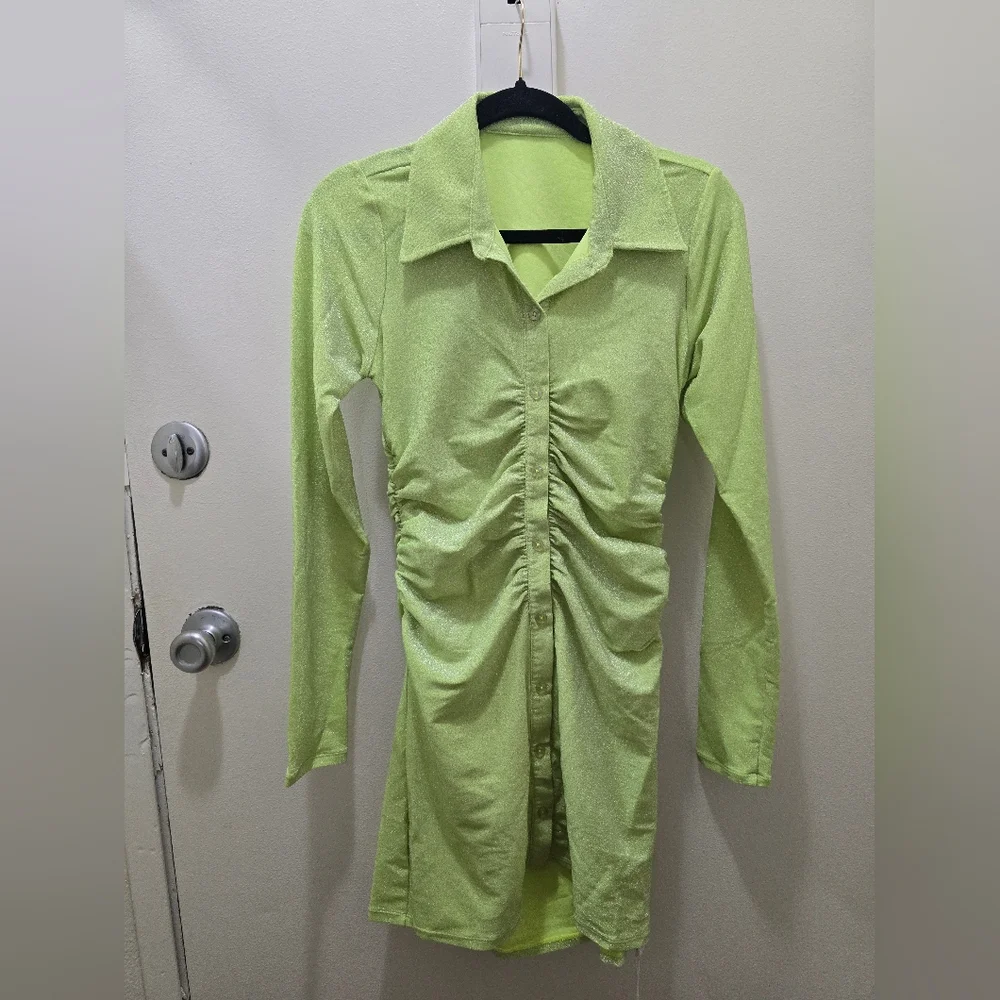 Good American Light Green Long Sleeve Dress - Picture 6 of 9